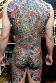 Visas nugaros kinų stiliaus drakono totemo tatuiruotės modelis