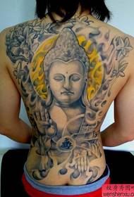 Buddha tatuering med hel rygg fungerar