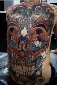 Umbala omnyama ogcwele emuva we-tattoo