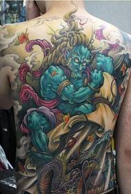 Personalità della moda con la schiena piena Fengshen immagine di foto di tatuaggio di colore di cento fantasmi