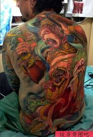 Domaća tradicionalna Sun Wukong tetovaža punih leđa djeluje