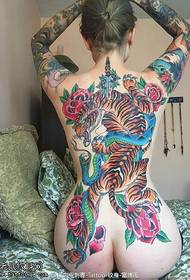Modello tatuaggio tigre serpente serpente pieno