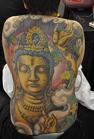 Full back Buddha tattoo patroon