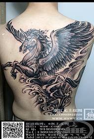 tattoo unicorn ທີ່ບໍລິສຸດແລະດີເລີດຢູ່ດ້ານຫລັງ