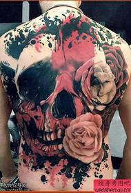 Tattoo show, recommend a full of European and American skull rose tattoo works