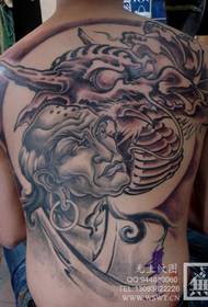 Tatuaggio a schiena piena prepotente - inchiostro acquoso