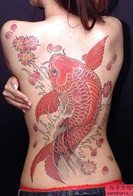 Donna piena di pesce tatuaggio modello