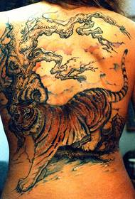 Класична домаћа тетоважа низбрдо тигар