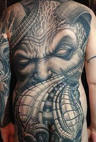 European thiab Asmeskas style tag nrho rov qab tattoo