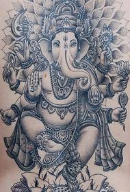Personaliteti fashion pllaka e plote mbrapa klasike e elefantit tatuazh model model