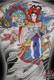 Beauty tattoo pattern: full back beauty Mu Guiying tattoo pattern