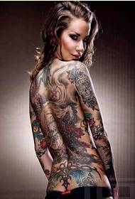 Fashion sexy beauty personality full back tattoo pattern picture