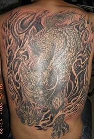 De Kinnek vun der Mythologie, voller Unicorn Tattoo