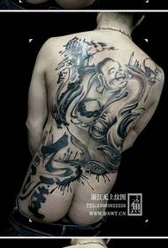 Mans rygg klassiska full rygg Maitreya tatueringsmönster