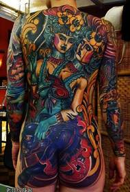 Teljes hátú szellemfestésű tetoválásmintázat