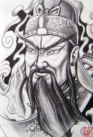 Viileä koko takaisin Guan Gong tatuointi käsikirjoitus
