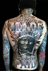 Europeiska och amerikanska tatueringar med full rygg