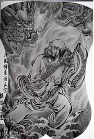 To'liq orqa qora kulrang Budda zarb qo'lyozmasi naqshlari