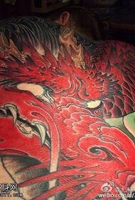 Buong back pattern ng tattoo ng dragon na Tsino