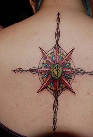 Kaunis kompassi tatuointi takana