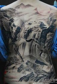 Modello di tatuatu di grua bianca di grue di schiavitù di bellezza di spalle