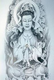 Personaliteti i modës së pasme të tatuazhit Guanyin figura e modelit të dorëshkrimit