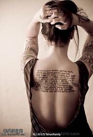 Full back English story tattoo pattern