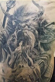 Personalidade de moda de volta completa vaca diablo fan fan foto tatuaxe