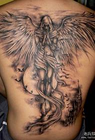 L'immagine dello spettacolo di tatuaggi ha raccomandato un modello di tatuaggio con ali d'angelo sulla schiena