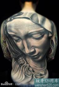 Lavoro completo femminile del tatuaggio del ritratto 3d della schiena