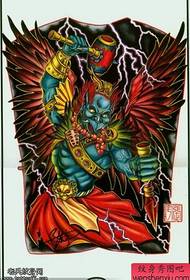 Ang usa ka kolor nga manuskrito sa tattoo nga angay alang sa tibuuk nga likod gipaambit sa tattoo