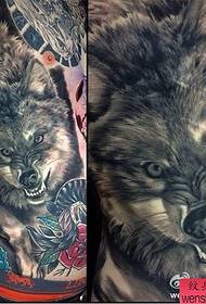 Yakazara kumashure European uye American wolf musoro tattoos