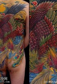 Modello tatuaggio fenice schiena piena