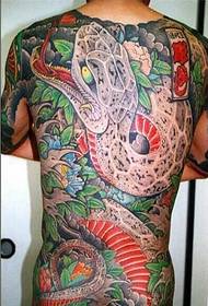 Personlighet mote full bak personlighet farge slange tatovering mønster bilde