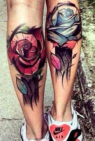 Modello di tatuaggio rosa di colore delle gambe