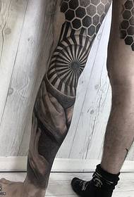 Láb szúrt totem tetoválás minta