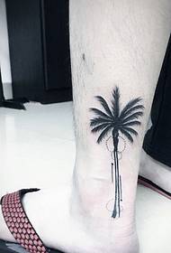 calf coconut tree tattoo tattoo is very good 38565-皙白大黑黑花花tattoo tattoo is very sexy