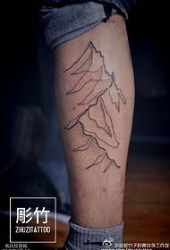 Noga linija linija uzorak trnja planine tetovaža
