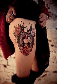 sexy thigh elk avatar tattoo pattern
