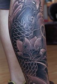 blanc i negre gran tatuatge de peix baguet gran diners Wang
