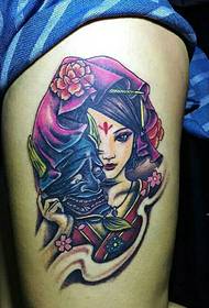 gambar tatu bunga yang indah pada kaki