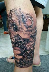ხბოს კარგად გამოიყურება პიროვნება Tang lion tattoo