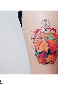 Uzorak tetovaža kornjače u obliku akvarela u bedru