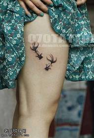 leg black and white Goldfish tattoo pattern