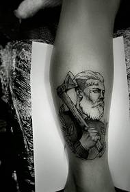 yawg yawg tuav Ax leg tattoo tattoo