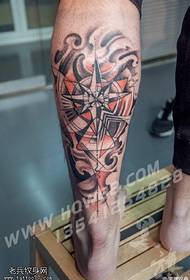 Shank klassieke kompas tattoo patroon