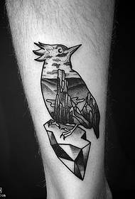 ຮູບແບບ tattoo woodpecker calf totem