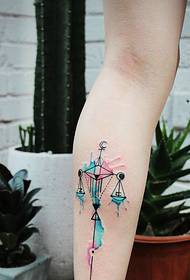 ithole ngaphandle kwe-watercolor scorpio tattoo yomfanekiso