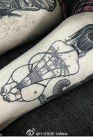 大腿繩藝術紋身圖案