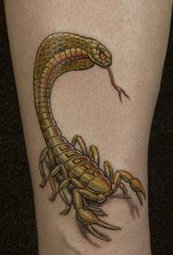 Unknown creature tattoo on the leg